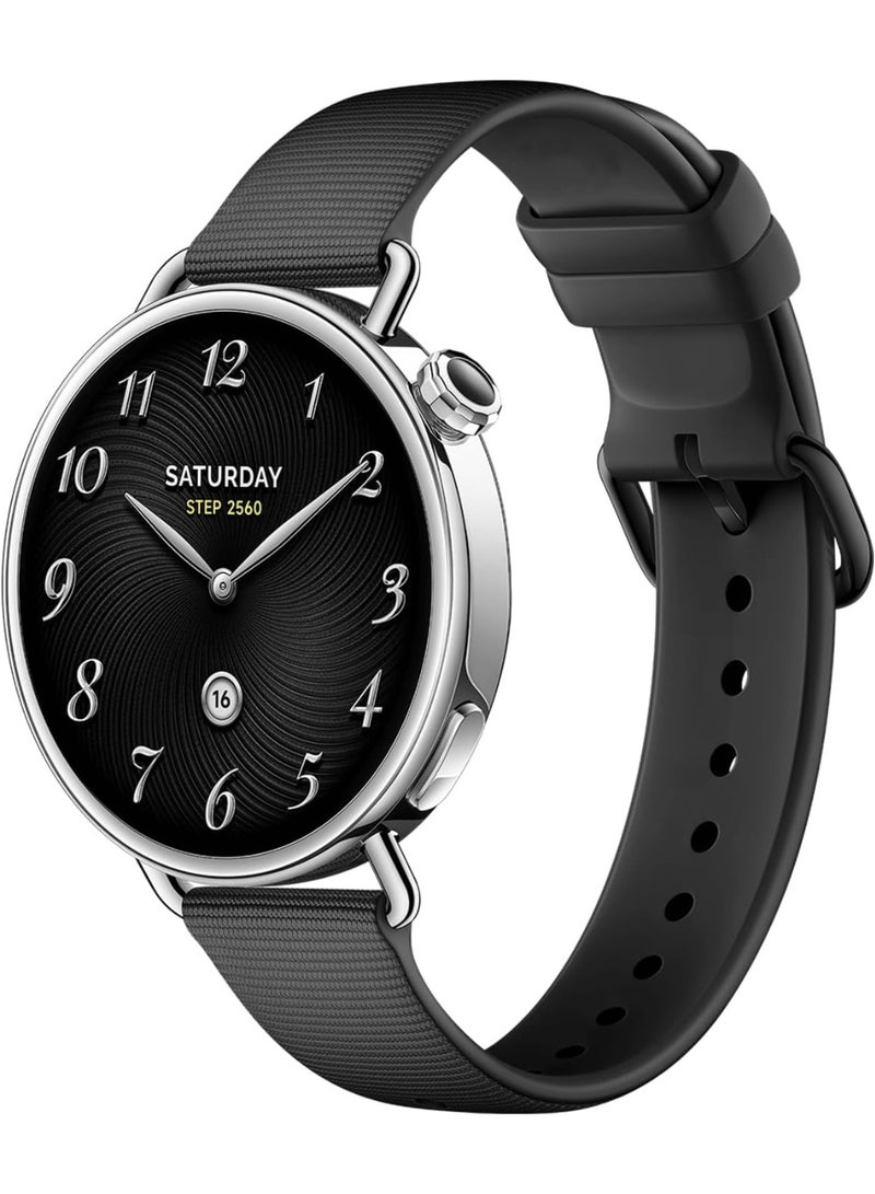 Mii SmartWatch S4 41mm, ultra-lightweight 32g body, Menstrual Cycle Prediction, 150+ sports modes, Safety Guardian Features, HyperOS 3, Fluororubber Strap (Black) - Image 1